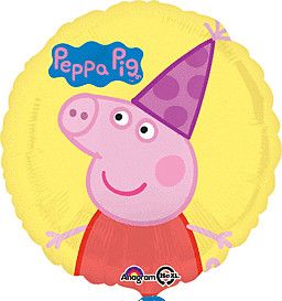 Peppa Pig - 17&quot; Helium Filled Foil Shaped Balloon, Ribbon