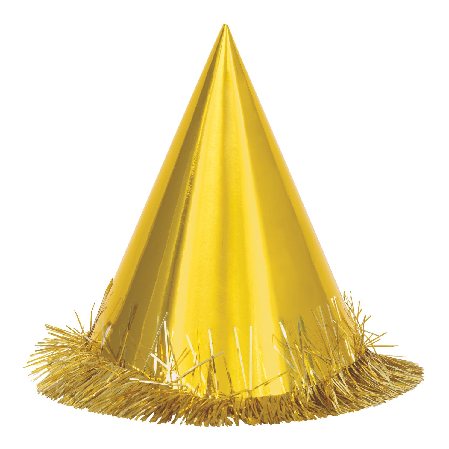 Foil Fringe Cone Hat 6ct