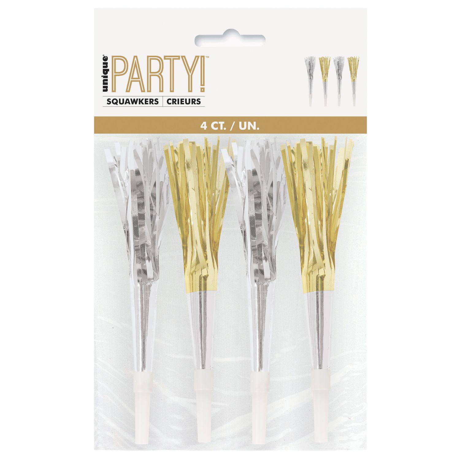 Foil Horns - Silver/Gold 4ct