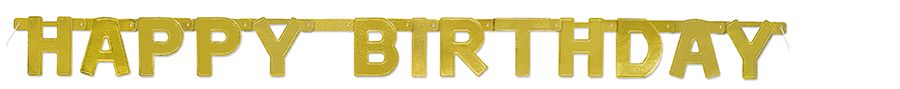 Happy Bday Gold Banner