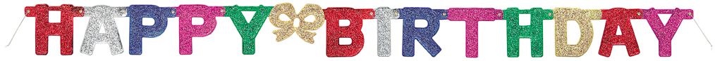 Happy Birthday Deluxe Glitter Banner