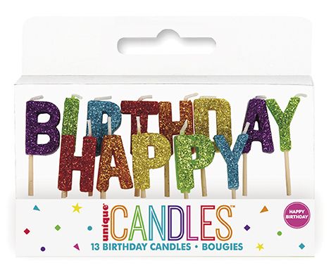 Rainbow Glitter Happy Birthday Letter Picks