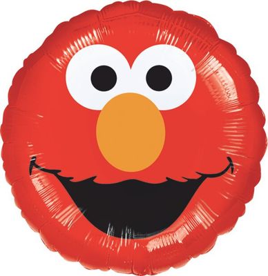 Elmo Smiles - 17&quot; Helium Filled Foil Balloon, Ribbon