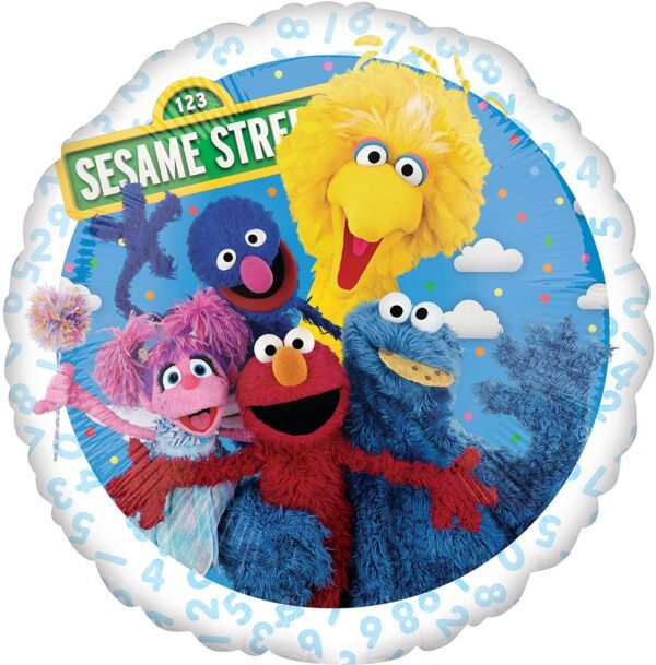 Sesame Street - 17&quot; Hellium Filled Foil Balloon, Ribbon