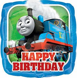 Thomas the Tank Engine Happy Birthday - 17&quot; Helium Filled Foil Balloon, Ribbon