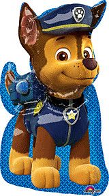 Paw Patrol - Chase - 31&quot; Helium Filled Foil Balloon, Ribbon