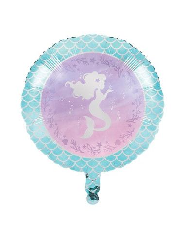 Mermaid Shine - 18&quot; Helium Filled Foil Balloon, Ribbon