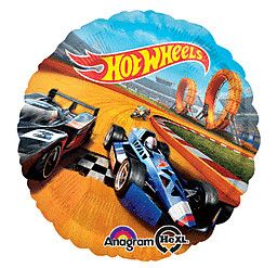 Hot Wheels - 17&quot; Helium Filled Foil Shaped Balloon, Ribbon