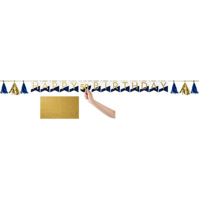 Navy &amp; Gold - Customizable Banner with Stickers
