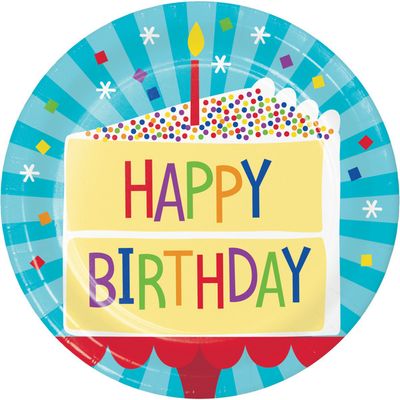 Cake Birthday - 7&quot; Plates 8ct