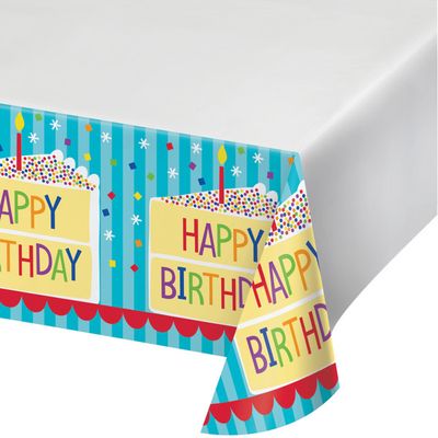 Cake Birthday - Plastic Tablecover 48 X 88