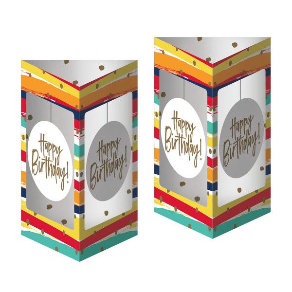 Birthday Stripes - 3D Dangler Centerpiece 2ct
