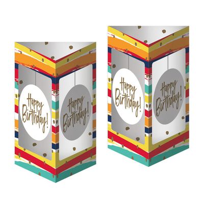 Birthday Stripes - 3D Dangler Centerpiece 2ct