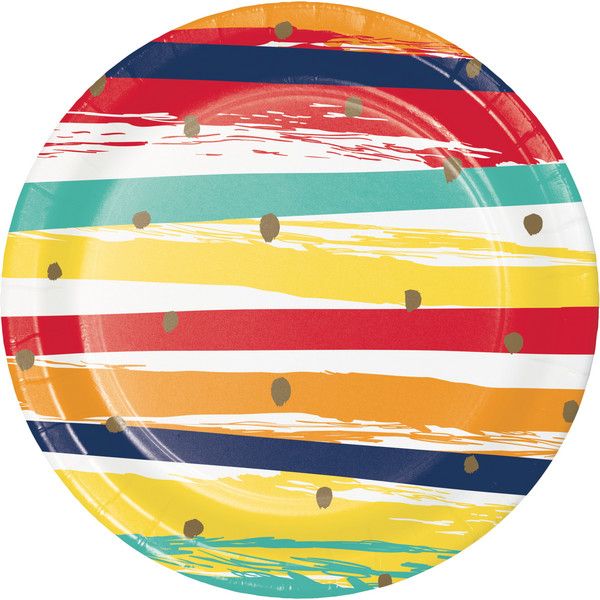 Birthday Stripes - 7&quot; Plates 8ct