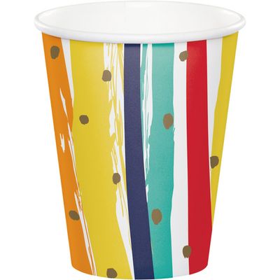 Birthday Stripes - 9oz Cups 8ct