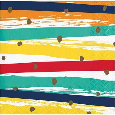 Birthday Stripes - Beverage Napkins 16ct