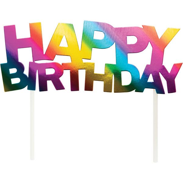 Rainbow Foil Happy Birthday Topper