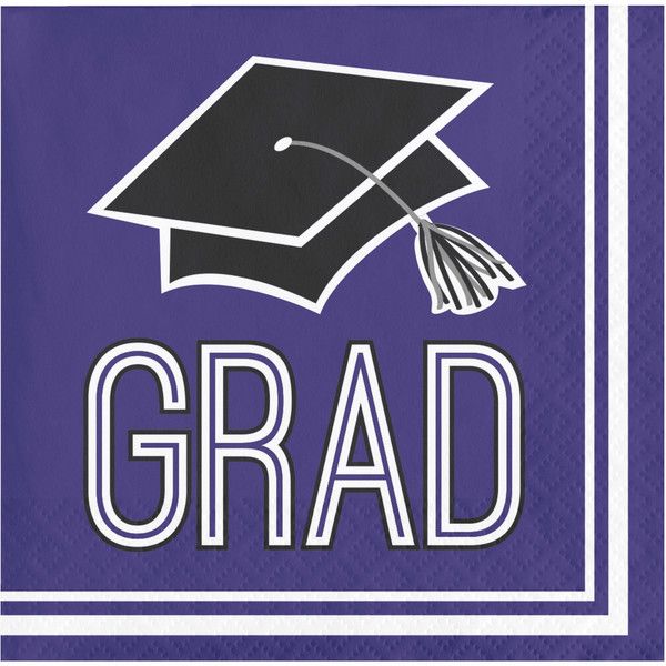 School Spirit - Bev Napkins Purple 36ct