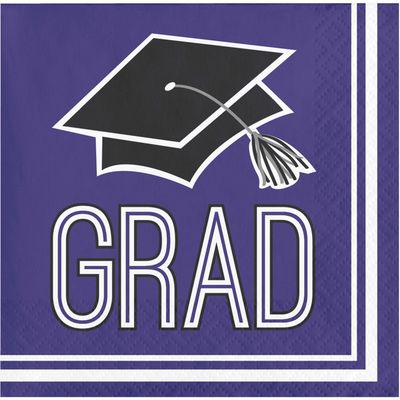 School Spirit - Bev Napkins Purple 36ct