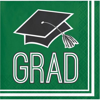 School Spirit - Bev Napkins Green 36ct