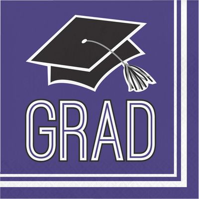 School Spirit - Lunch Napkins Purple 36ct