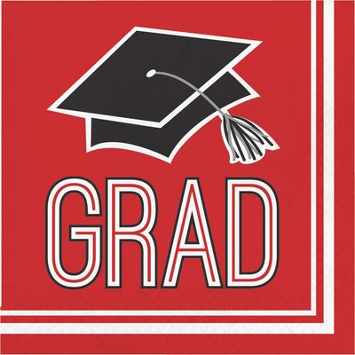 School Spirit - Lunch Napkins Red 36ct