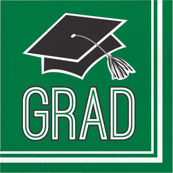School Spirit - Lunch Napkins Green 36ct