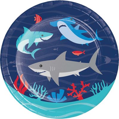 Shark Party 7&quot; Dessert Plates 8ct