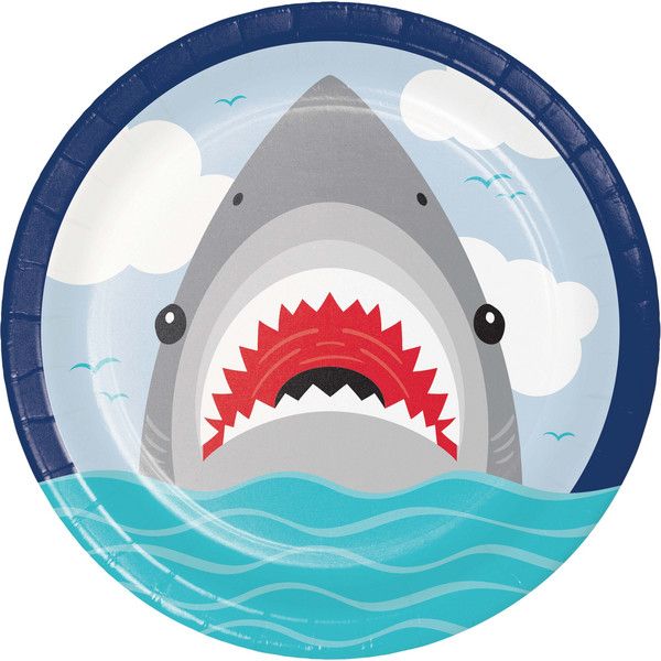 Shark Party 9&quot; Luncheon Plates 8ct