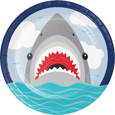 Shark Party 9&quot; Luncheon Plates 8ct