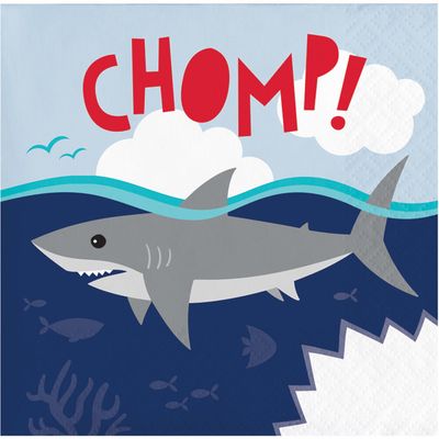Shark Party Beverage Napkins 16ct