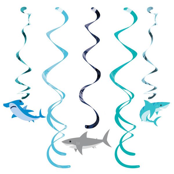 Shark Party Dizzy Danglers 5ct