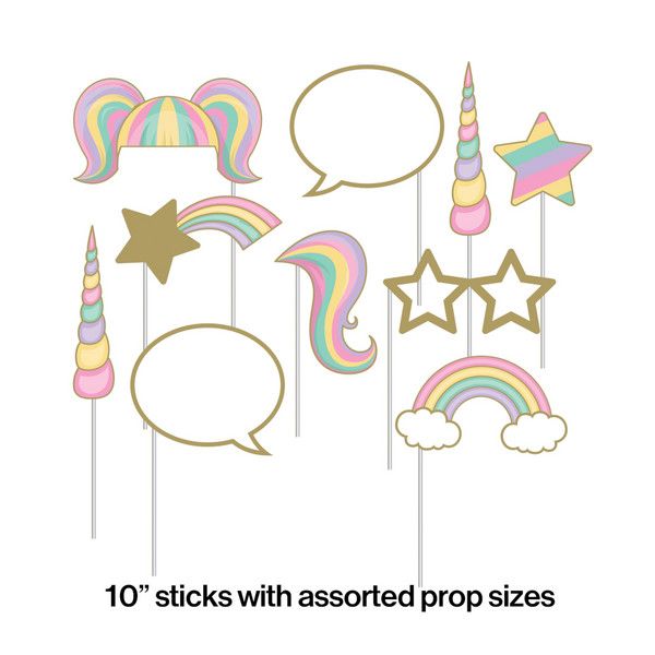 Unicorn Sparkle Photo Props 10ct