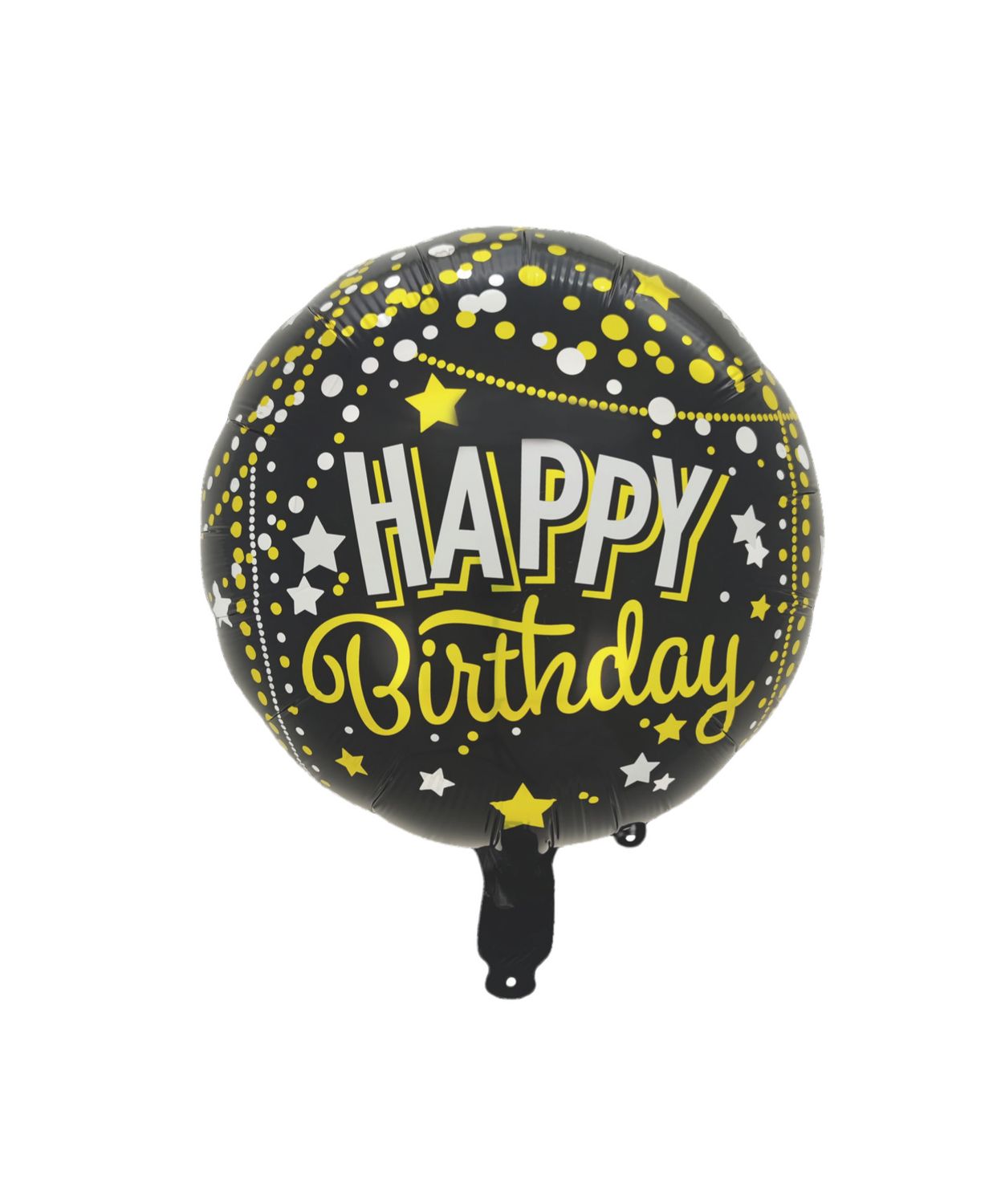 Confetti Birthday Black - 16&quot; Helium Filled Foil Balloon, Ribbon