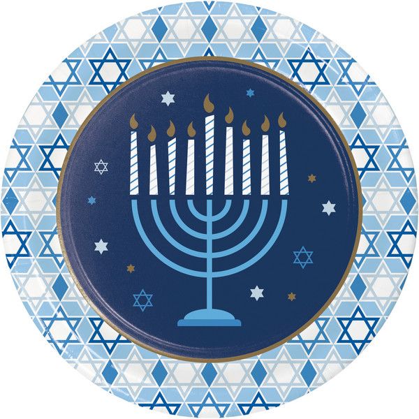 Hanukkah Celebration - 9&quot; Plates 8ct