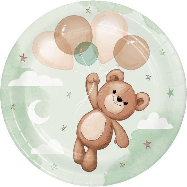 Teddy Bear - 7&quot; Plates 8ct