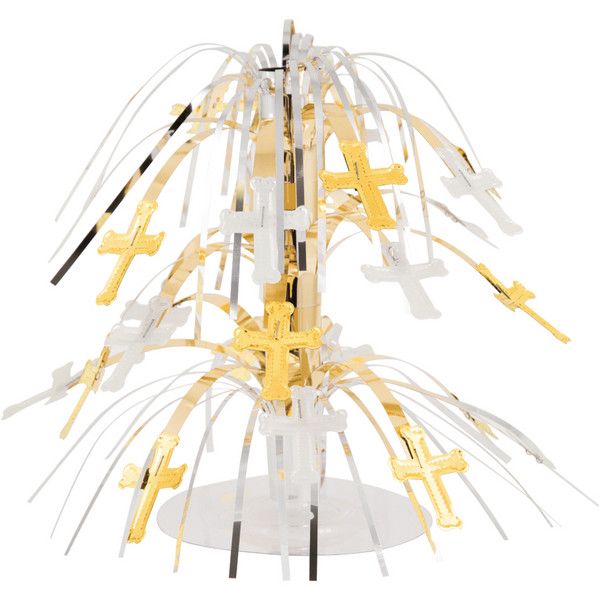 Gold &amp; Silver Cross - Mini Cascade Centerpiece