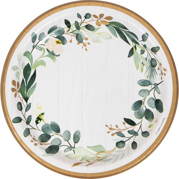 Eucalyptus Greens - 9&quot; Plates 8ct