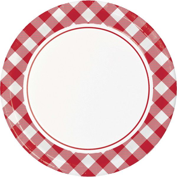 Classic Red Gingham - 9&quot; Plates 8ct