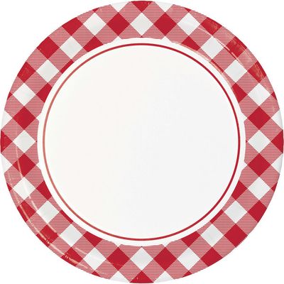 Classic Red Gingham - 9&quot; Plates 8ct