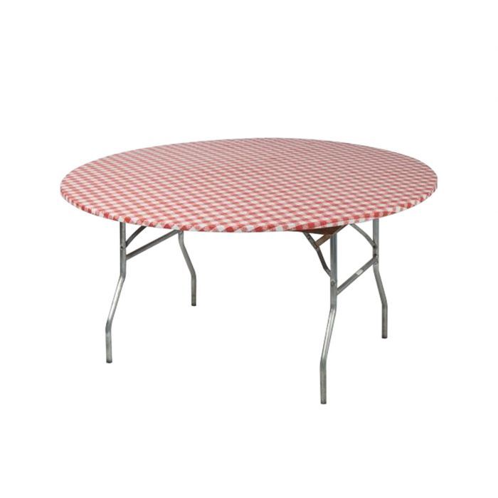 Classic Red Gingham - Round Stay Put Tablecover 60&quot;