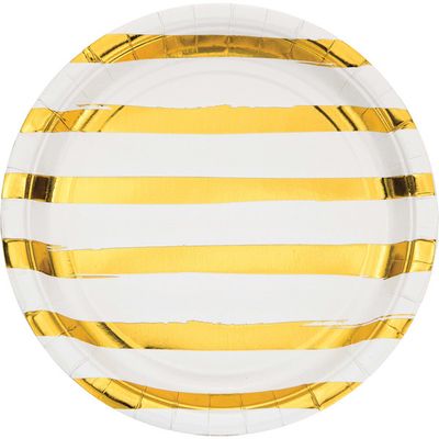White Gold Foil - 9&quot; Plates 8ct