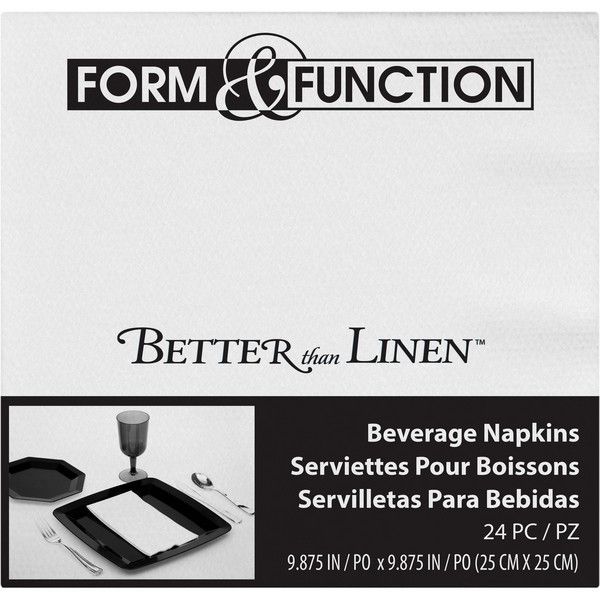 White Premium Beverage Napkin 24 Ct