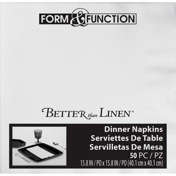 White Premium Dinner Napkins 50 Ct