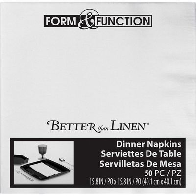 White Premium Dinner Napkins 50 Ct