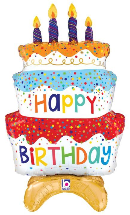 Standups Birthday Cake - Air Fill Foil Balloon 29&quot;