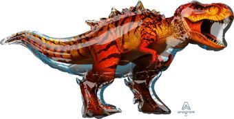 T-Rex Jurassic World - 45&quot; Helium Filled Foil Balloon, Ribbon