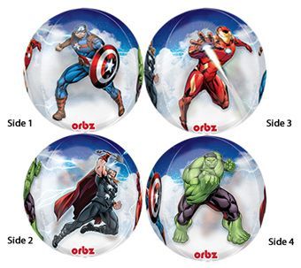 Avengers Orbz - 15&quot; Helium Filled Foil Shaped Balloon, Ribbon
