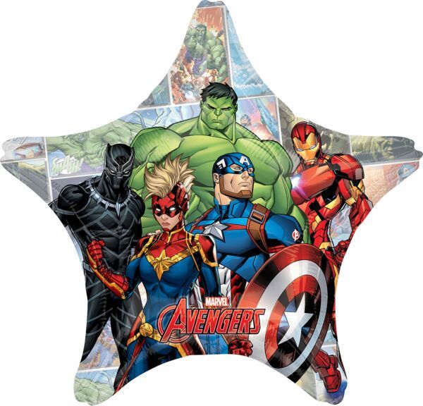 Avengers Powers Unite - 28&quot; Helium Filled Foil Shaped Balloon, Ribbon