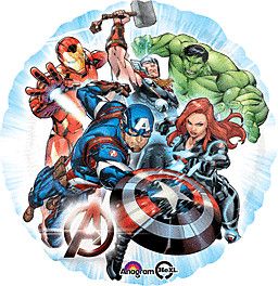 Avengers - 17&quot; Helium Filled Foil Shaped Balloon, Ribbon